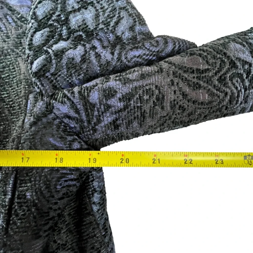 Coldwater Creek Paisley Jacquard Blazer L 14-16‎ Black Blue Jacket